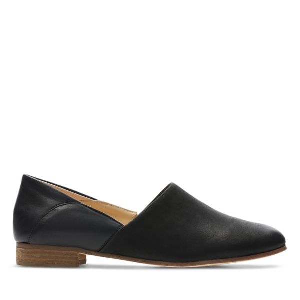 Clarks Womens Pure Tone Flat Shoes Black | CA-8153409